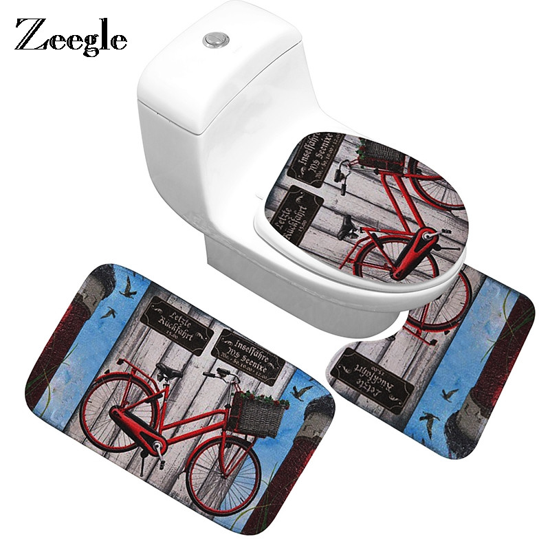 Zeegle prostirka za WC školjku 3kom Kupaonski tepih Prostirka za kupaonicu Neklizajuće prostirke za kupaonicu Podne prostirke za kupaonicu Tepih za tuširanje Kupaonska prostirka