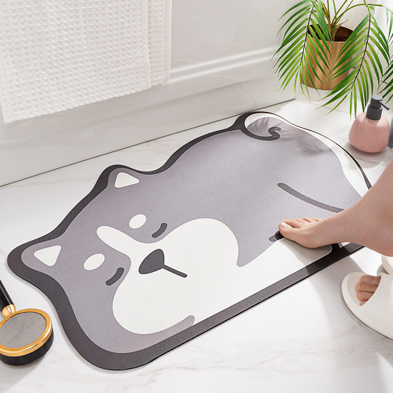 Jauna karikatūra Panda vannas istabas durvju neslīdoši paklājiņi Sadzīves vannas istabas ieeja Absorbējošs grīdas paklājiņš Tualetes ātri žūstošs spilvens