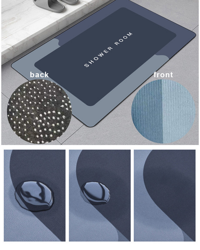 Vannas paklājiņš Ātri žūstošs, absorbējošs vannas istabas paklājs Neslīdošs ieejas durvju paklājs Grīdas paklāji Tualetes paklājs Mājas dekors
