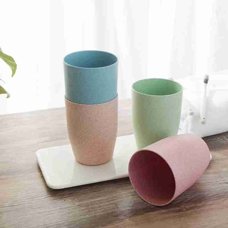 Nešiojamas kviečių šiaudų vandens puodelis Vonios puodelis vaikams Puodelio rinkinys Kelioninis puodelis Dantų šepetėlis Vonios gėrimas X0X5