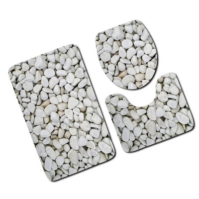 Pretslīdēšanas vannas paklājiņi Vannas istabas paklāji Vannas istabas 3D Akmens apdruka Neslīdošs vannas paklājs Kājslauķis Tualetes paklājs Vannas istabas produkti