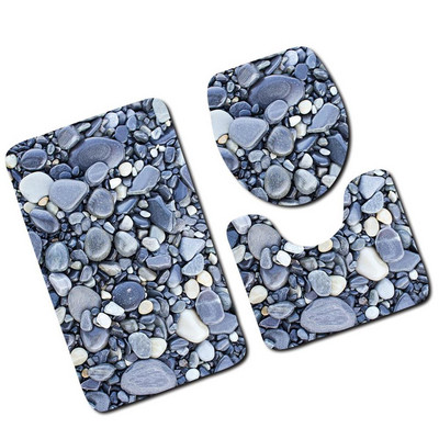 Pretslīdēšanas vannas paklājiņi Vannas istabas paklāji Vannas istabas 3D Akmens apdruka Neslīdošs vannas paklājs Kājslauķis Tualetes paklājs Vannas istabas produkti