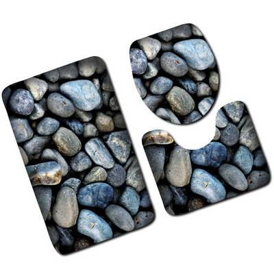 Pretslīdēšanas vannas paklājiņi Vannas istabas paklāji Vannas istabas 3D Akmens apdruka Neslīdošs vannas paklājs Kājslauķis Tualetes paklājs Vannas istabas produkti