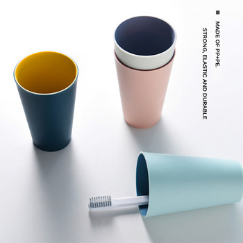 Αξεσουάρ μπάνιου Κύπελλο νερού Οδοντόβουρτσα γαργάρα Πλαστική απλή δίχρωμη γυαλί Ζευγάρι Βουρτσίσματος Ποτήρι στόματος πλυσίματος