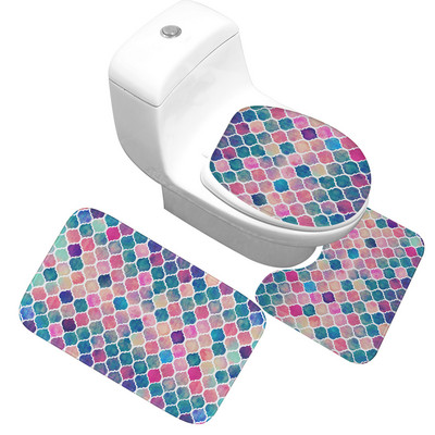 Mikrošķiedras vannas istabas paklājs ūdeni absorbējošs vannas paklājiņš, neslīdošs tualetes paklājiņš vannas istabas grīdas paklājiņš Memory Foam U-veida tualetes paklājs