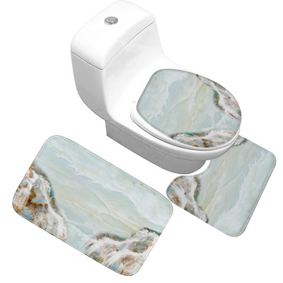 Mikrošķiedras vannas istabas paklājs ūdeni absorbējošs vannas paklājiņš, neslīdošs tualetes paklājiņš vannas istabas grīdas paklājiņš Memory Foam U-veida tualetes paklājs