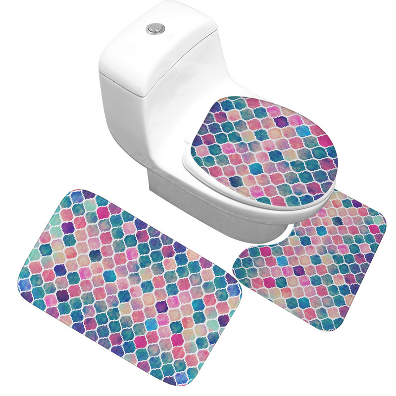 Mikrošķiedras vannas istabas paklājs ūdeni absorbējošs vannas paklājiņš, neslīdošs tualetes paklājiņš vannas istabas grīdas paklājiņš Memory Foam U-veida tualetes paklājs