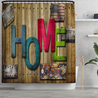 Drukāšana dušas aizkaru un tualetes paklājiņu komplekts Vannas istabas dekorēšana U-veida tualetes paklājs Absorbējošs tualetes sēdekļa pārklāja paklājs Vannas istabas paklāji