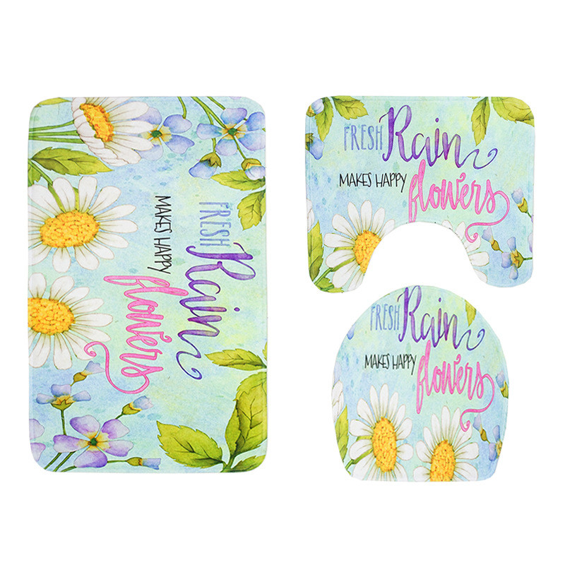 Zeegle 3kom set kupaonskih tepiha od mikrovlakana, upijajuća kupaonska prostirka za kupaonicu, neklizajuća toaletna prostirka, tuš, podloga za noge, poklopac poklopca za toalet