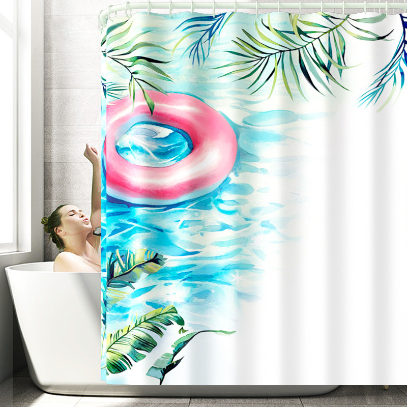 Upijajuća prostirka za kupaonicu Vodootporni komplet zavjesa za tuširanje Kupaonski tepih u morskom stilu Neklizajući podni tepih za WC Set flanelskih prostirki