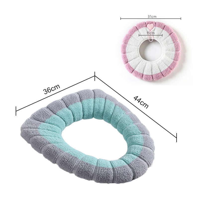 Ziemas silts tualetes sēdekļa pārsegs vannas istabai biezāks tualetes paliktņa spilvens ar rokturi, mazgājams siltāks, mīksts paklājiņš adāmais paklājiņš