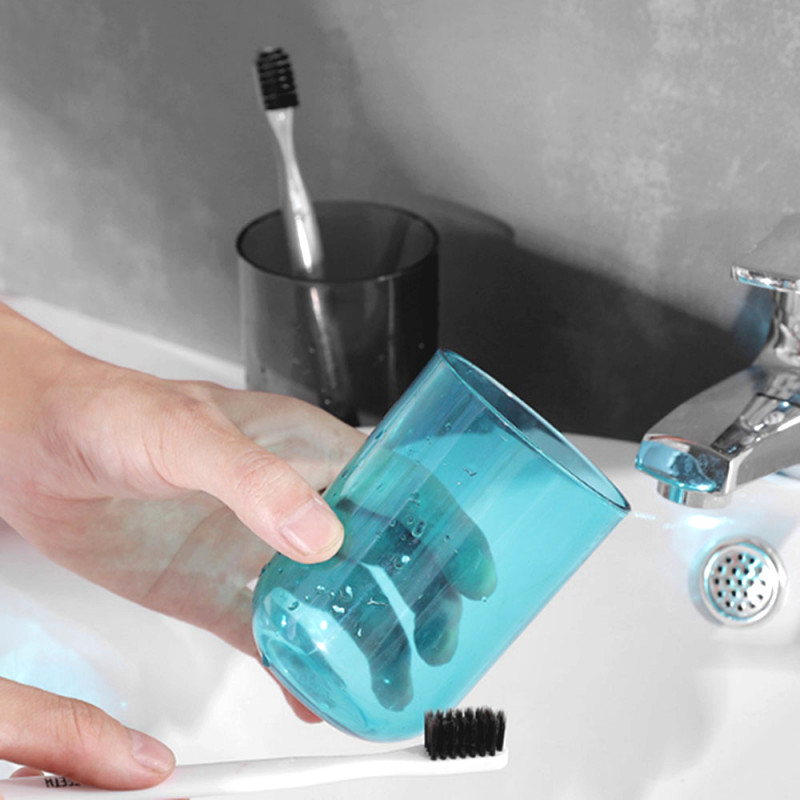 Mājsaimniecības zobu birstes krūzes Caurspīdīga vannas istabas krūze Izturīga mutes skalošanas krūze suku tīrīšanai Bērnu jauka plastmasas zobu birstes krūze