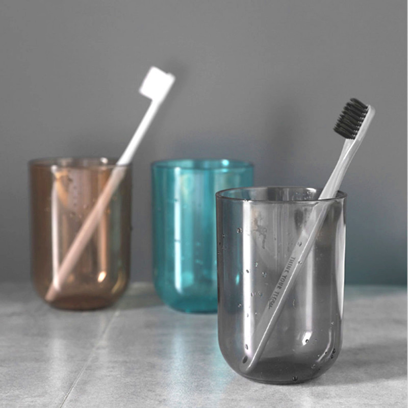 Mājsaimniecības zobu birstes krūzes Caurspīdīga vannas istabas krūze Izturīga mutes skalošanas krūze suku tīrīšanai Bērnu jauka plastmasas zobu birstes krūze