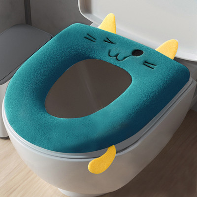 Ziemas silts tualetes sēdekļa pārklāja paklājs Vannas istabas tualetes paliktņa spilvens ar rokturi, biezāks, mīksts, mazgājams tuvākā krēsla sildītājs.