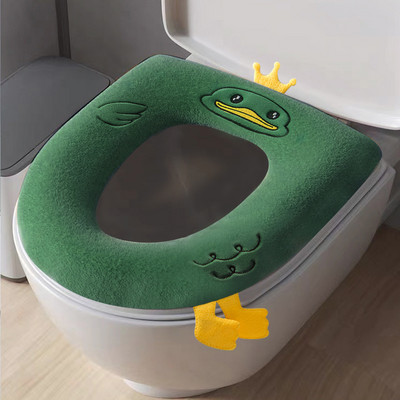 Ziemas silts tualetes sēdekļa pārklāja paklājs Vannas istabas tualetes paliktņa spilvens ar rokturi, biezāks, mīksts, mazgājams tuvākā krēsla sildītājs.