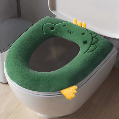 Ziemas silts tualetes sēdekļa pārklāja paklājs Vannas istabas tualetes paliktņa spilvens ar rokturi, biezāks, mīksts, mazgājams tuvākā krēsla sildītājs.