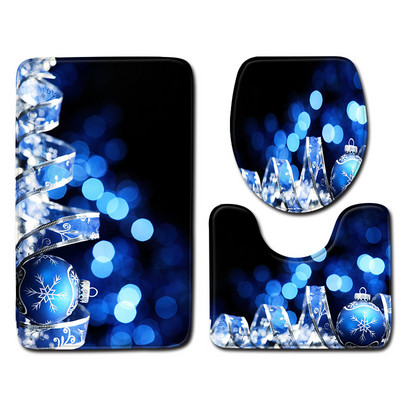 Božićni set prostirki za kupanje Mekana upijajuća memorijska pjena Kupaonski tepih WC tepih Podnožje za tuš kabinu Poklopac tepiha Poklopac WC školjke Prostirka za kupanje