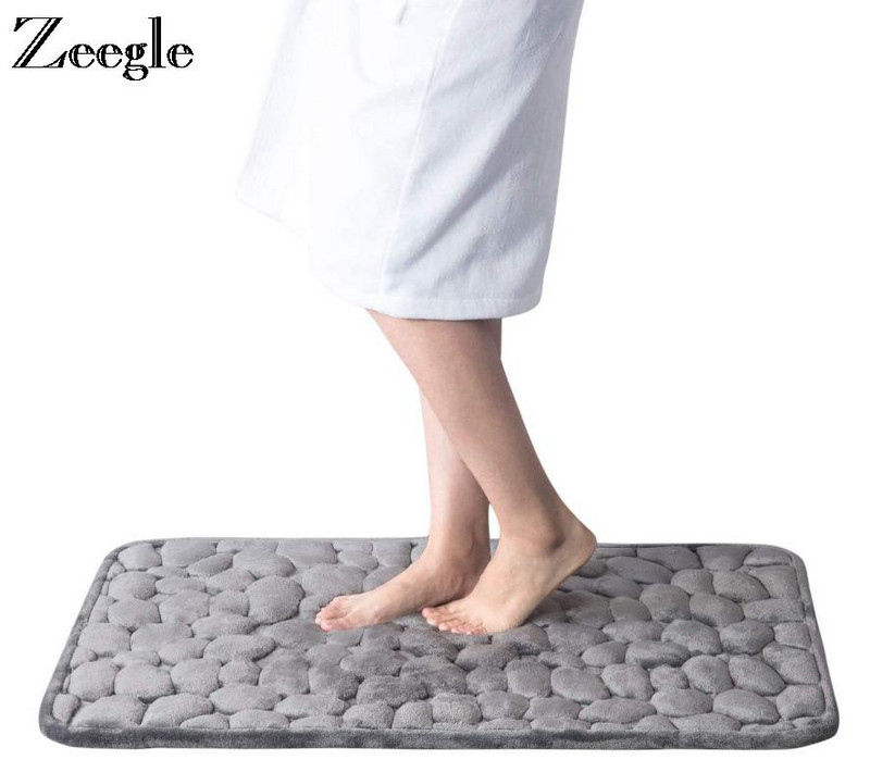 Bruģakmens reljefs vannas istabas paklājiņš pretslīdēšanas paklāji izlietne vanna sānu grīda paklājs dušas istabas kājslauķis atmiņas putu paliktnis