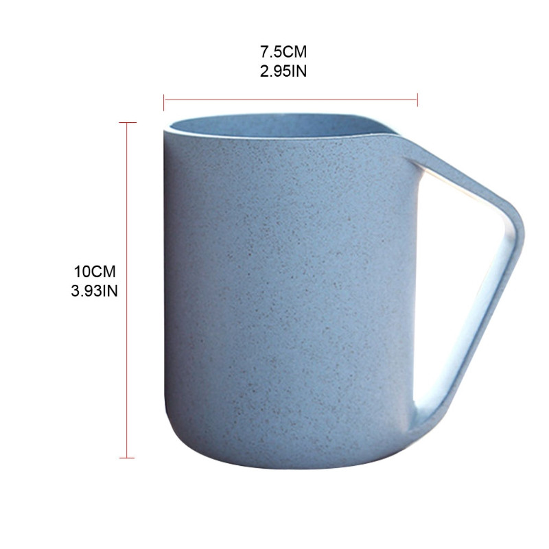 95AA plastična šalica za kavu od pšenične slame s ručkama za perilicu posuđa, prikladna za mikrovalnu, nesalomljiva, lagana, ekološki prihvatljiva, bez BPA