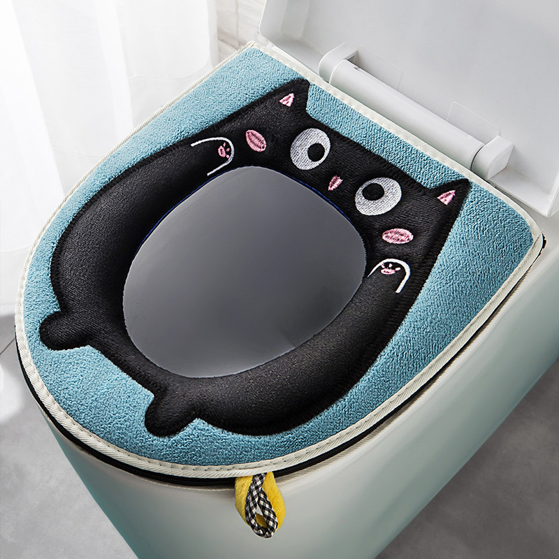 Ar rāvējslēdzēju plīša uztur siltumu jauks tualetes paklājiņš vasaras universāls ūdensnecaurlaidīgs mājsaimniecības piederumi mazgājami vannas istabas piederumi