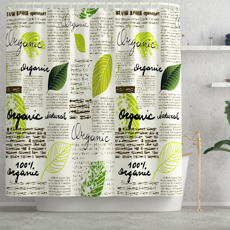 Vienkārša stila vannas istabas dekorēšana Vannas paklājiņš un dušas aizkaru komplekts Tualetes paklājiņš Vannas istabas paklāju komplekts Zaļās krāsas vannas istabas komplekts