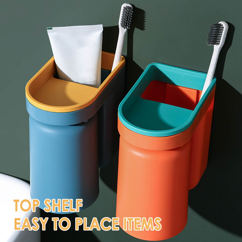 Držač četkice za zube s magnetskom čašicom Zidni držač paste za zube Bez bušenja Ljepilo Magnetski držač čašice Kupaonski pribor