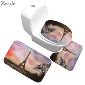 Zeegle Set prostirki za kupaonicu od 3 komada Protuklizna navlaka za WC školjku Upijajući tepih s postoljem za WC školjku Kupaonski tepih za noge Kupaonski ulazni tepih