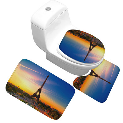 Zeegle Set prostirki za kupaonicu od 3 komada Protuklizna navlaka za WC školjku Upijajući tepih s postoljem za WC školjku Kupaonski tepih za noge Kupaonski ulazni tepih