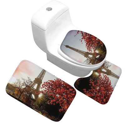 Zeegle Set prostirki za kupaonicu od 3 komada Protuklizna navlaka za WC školjku Upijajući tepih s postoljem za WC školjku Kupaonski tepih za noge Kupaonski ulazni tepih