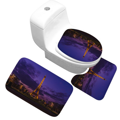 Zeegle Set prostirki za kupaonicu od 3 komada Protuklizna navlaka za WC školjku Upijajući tepih s postoljem za WC školjku Kupaonski tepih za noge Kupaonski ulazni tepih