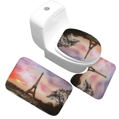 Zeegle Set prostirki za kupaonicu od 3 komada Protuklizna navlaka za WC školjku Upijajući tepih s postoljem za WC školjku Kupaonski tepih za noge Kupaonski ulazni tepih