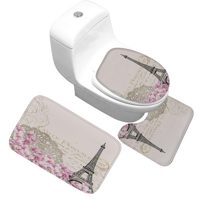 Zeegle Set prostirki za kupaonicu od 3 komada Protuklizna navlaka za WC školjku Upijajući tepih s postoljem za WC školjku Kupaonski tepih za noge Kupaonski ulazni tepih