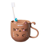 Kaķa mutes skalošanas krūze elektriskās zobu birstes krūzes turētājs un organizators zobu birstes zobu pastas skuvekļiem uz vannas istabas tualetes vai galda