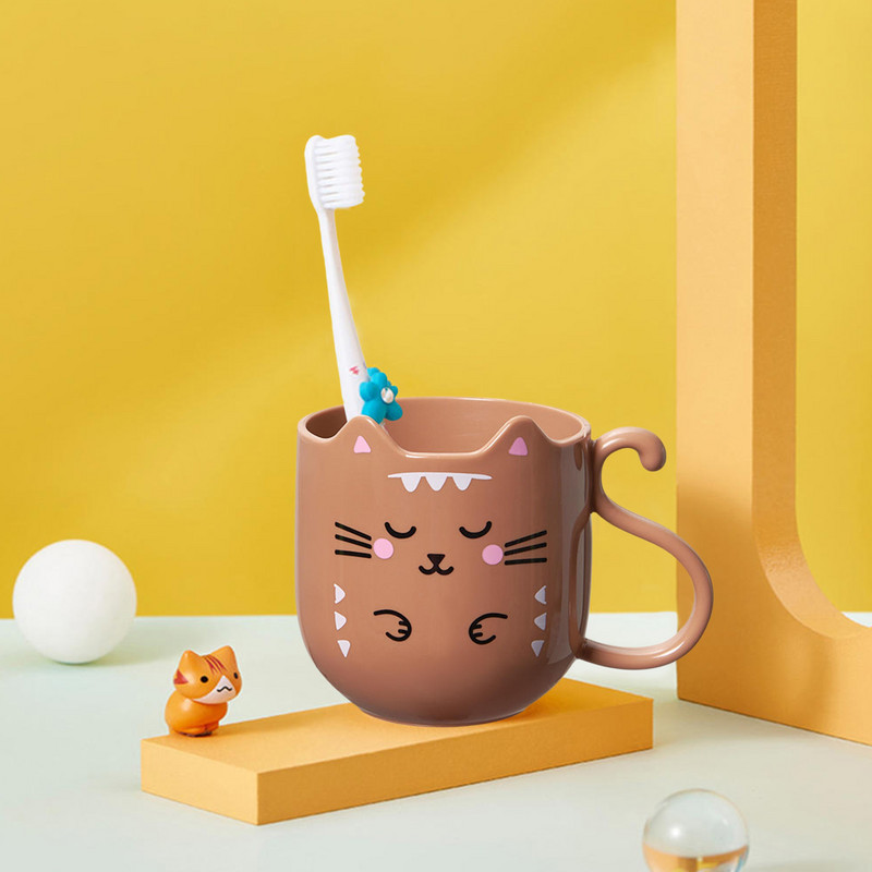 Kaķa mutes skalošanas krūze elektriskās zobu birstes krūzes turētājs un organizators zobu birstes zobu pastas skuvekļiem uz vannas istabas tualetes vai galda