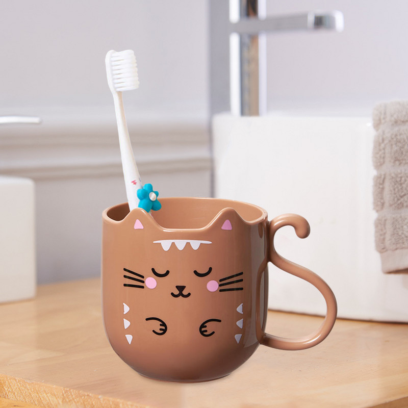 Kaķa mutes skalošanas krūze elektriskās zobu birstes krūzes turētājs un organizators zobu birstes zobu pastas skuvekļiem uz vannas istabas tualetes vai galda