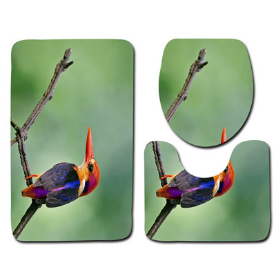 WC prostirka u kupaonici Set tepiha za uređenje doma Vodootporni neklizajući set prostirki za noge i jastučić za WC školjku s uzorkom vodomca