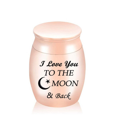 Urne za uspomenu na kremiranje slatkog zeca i mjeseca za ljudski pepeo kućnog ljubimca Mini mali pogrebni kovčeg Memorijalna posuda od titanijskog čelika