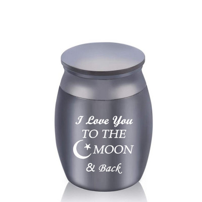 Urne za uspomenu na kremiranje slatkog zeca i mjeseca za ljudski pepeo kućnog ljubimca Mini mali pogrebni kovčeg Memorijalna posuda od titanijskog čelika