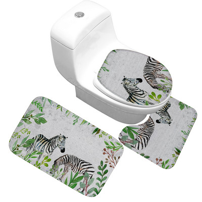 Zeegle vannas paklāji vannas istabas paklāju komplekts 3gab Vannas dekors Vannas istabas paklājs Absorbējošs tualetes paklājs Vannas paklāji Neslīdošs dušas paklājiņš