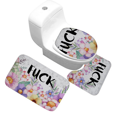 Zeegle vannas paklāji vannas istabas paklāju komplekts 3gab Vannas dekors Vannas istabas paklājs Absorbējošs tualetes paklājs Vannas paklāji Neslīdošs dušas paklājiņš