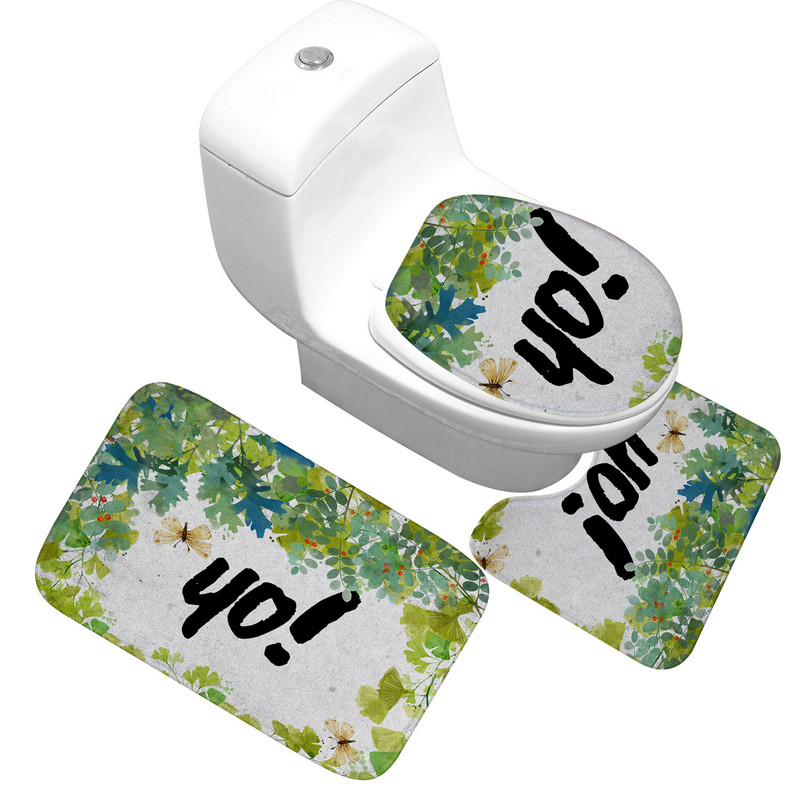 Zeegle vannas paklāji vannas istabas paklāju komplekts 3gab Vannas dekors Vannas istabas paklājs Absorbējošs tualetes paklājs Vannas paklāji Neslīdošs dušas paklājiņš