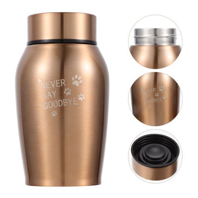 Urn Pet Ashes Memorial Cemation Dog Urns Αναμνηστικό κουτί Μεταλλική κηδεία Μικρή ατσάλινη τέφρα γάτα Ζώα σκυλιά Βάζο γάτες Κινηματογραφικό ανοξείδωτο