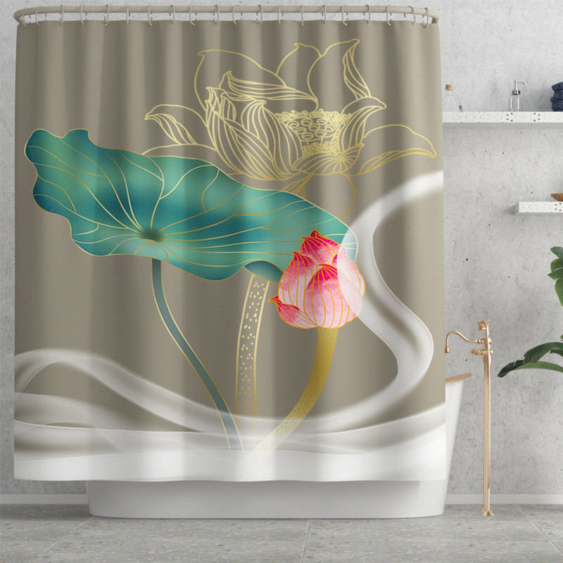 Tradicionāla stila vannas istabas vannas paklājs un dušas aizkaru komplekts Memory Foam U-veida tualetes paklājs Dušas paklājs vannas istabai