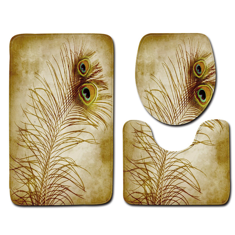 3 komada šarenih tiskanih prostirki za kupaonicu Kupaonska podloga za WC sjedalo Flanelska upijajuća podna prostirka za WC kupaonsku prostirku za noge Prostirke za tuširanje