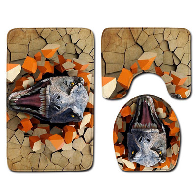 Zeegle Creative Paklājiņi Vannas istabas Tualetes Paklāju Komplekts Mazgājams Vannas Paklājs Vannas Paklājiņi Pretslīdes Vannas Paklāju Komplekts Dušas Paklājiņš