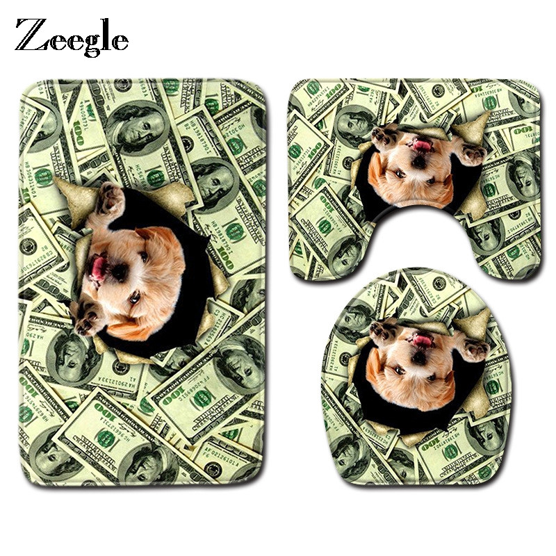 Zeegle kreativne prostirke za kupaonicu Set toaletnih tepiha perivi kupaonski tepih Protuklizne kupaonske prostirke set prostirki za tuširanje