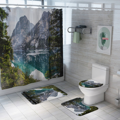 Zeegle Podna prostirka za kupaonicu Prostirka za tuš Zavjesa za WC Navlaka za sjedalo Set prostirki za kupaonicu Postolje za WC prostirku Prostirka za noge od mikrovlakana