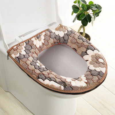 Ziedu siltais tualetes pārsegs sēdekļa vāks augšējais vāks Vannas istabas sildītājs tualetes sēdekļa bļoda mīksts rāvējslēdzējs mazgājams tualetes sēdekļa pārvalks