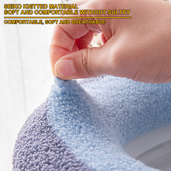 2 τεμ. Χειμερινό ζεστό κάλυμμα καθίσματος τουαλέτας Ματ Μαξιλάρι μπάνιου με λαβή Πιο παχύ μαλακό πλενόμενο αξεσουάρ μπάνιου ντουλάπα