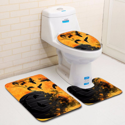 Zeegle Halloween set prostirki za kupaonicu WC ulazna prostirka Poliesterska prostirka za noge Kućna toaletna podloga Protuklizna prostirka za tuširanje Moderna prostirka